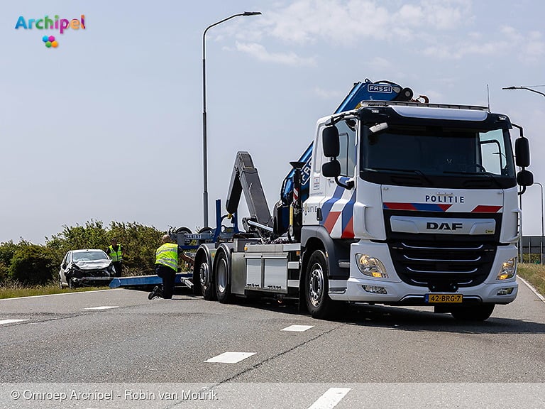 Drie gewonden bij ongeval N57 Brouwersdam