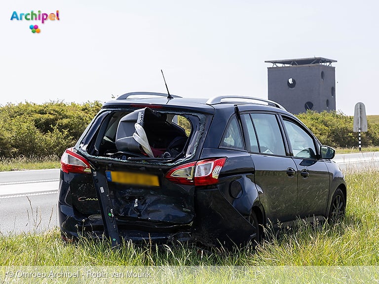 Drie gewonden bij ongeval N57 Brouwersdam