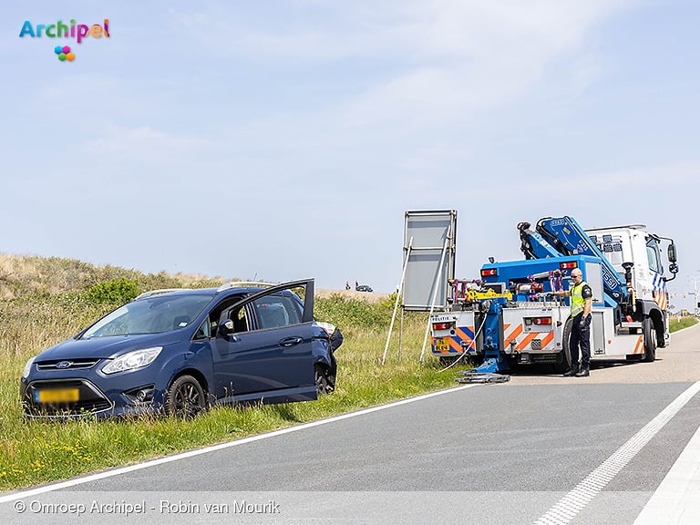 Drie gewonden bij ongeval N57 Brouwersdam
