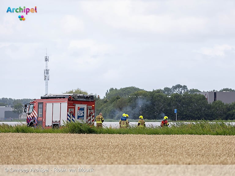 Kleine brand bij energiepark bij Middelharnis