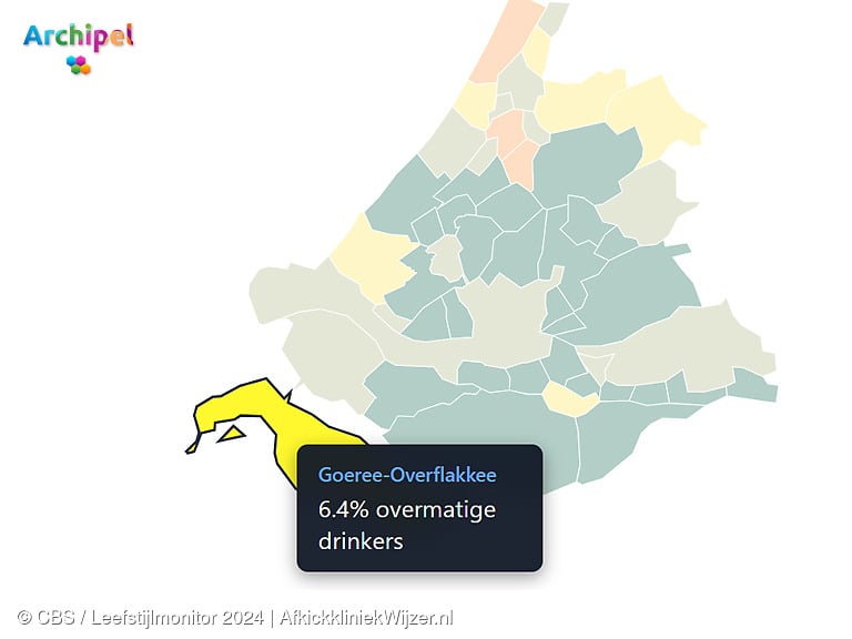 Goeree-Overflakkee in top 10 overmatige drinkers