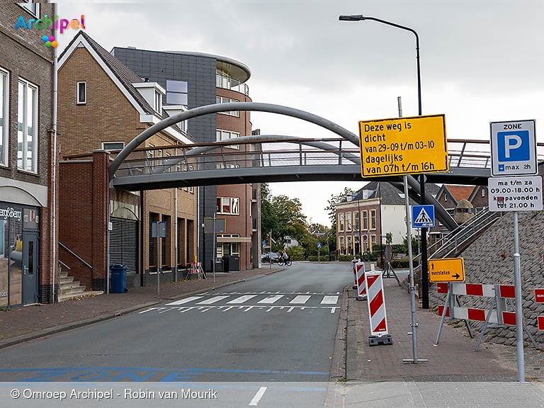 Wegafsluiting Langeweg in Middelharnis/Sommelsdijk