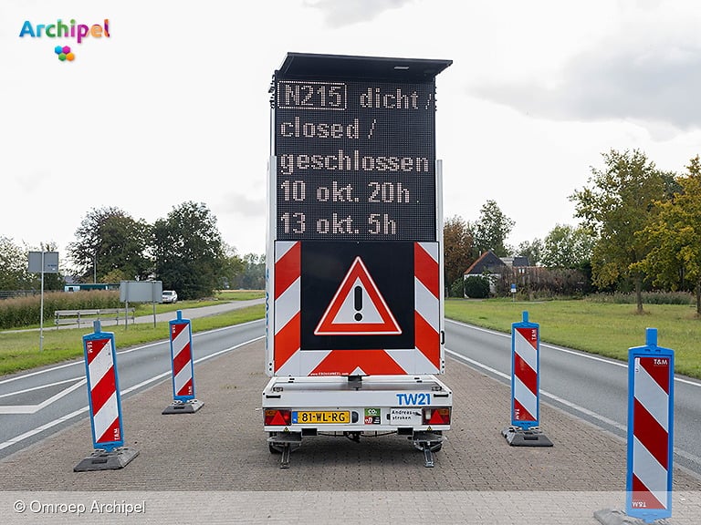 Weekendafsluiting N215 vanwege voorbereidingen fietstunnel