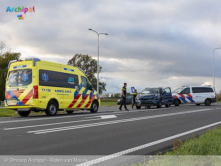 Ongeval met twee voertuigen op de N215