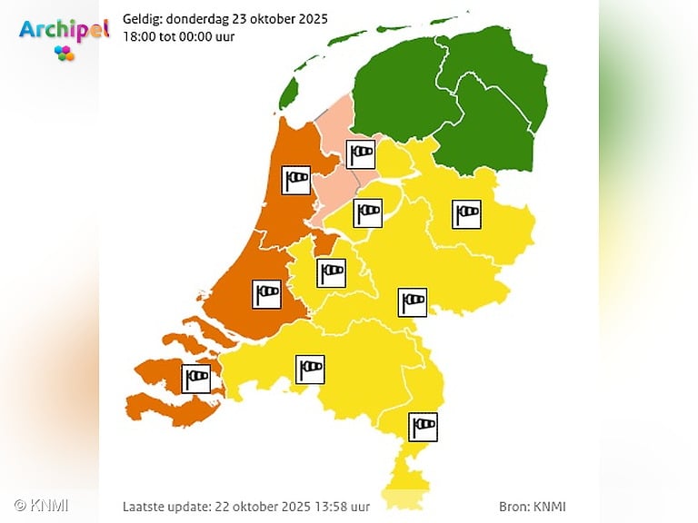 Code oranje door zware windstoten van storm Benjamin