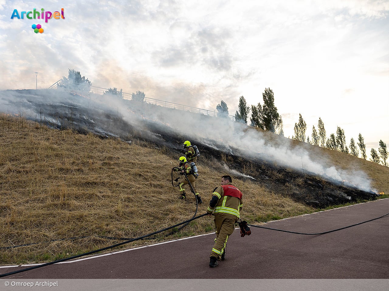 Brand op berg in Vliedpark Sommelsdijk
