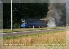 Lijnbus in brand op N59