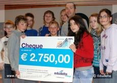 Edudelta Cheque van 2.750 euro voor Alp d'Huzes en KWF