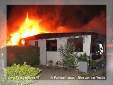 Stacaravan in brand op bungalowpark