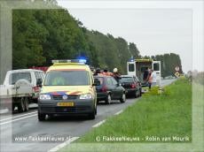 Ongeval N215 met drie personenwagens