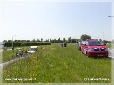 Scooterrijder over de kop bij Dirksland