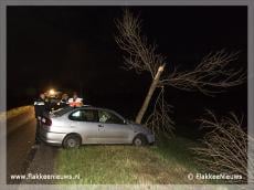 Auto tegen boom aangetroffen