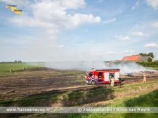 Stuk land in brand bij Achthuizen