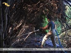 Brand in een bos en bij natuurgebied De Slikken