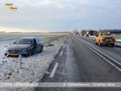 Ongeval met personenauto en vrachtwagen