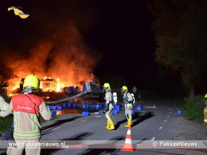 Blusrobot ingezet bij drugsafval brand Oude-Tonge