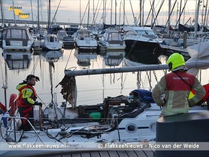 Brand op zeiljacht in Stellendam