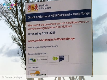 Werkzaamheden N215 tussen Dirksland en Oude-Tonge