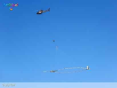 Helikopteronderzoek naar grondwater op de Kop van Goeree
