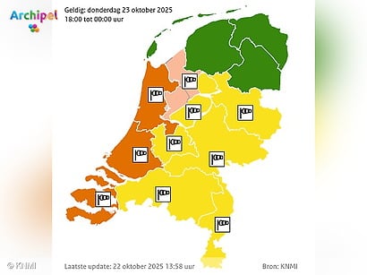Code oranje door zware windstoten van storm Benjamin