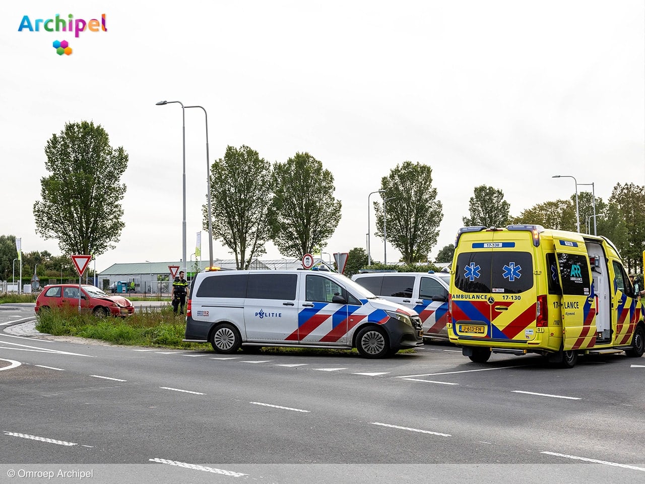 Ongeval tussen twee auto’s op kruising N215