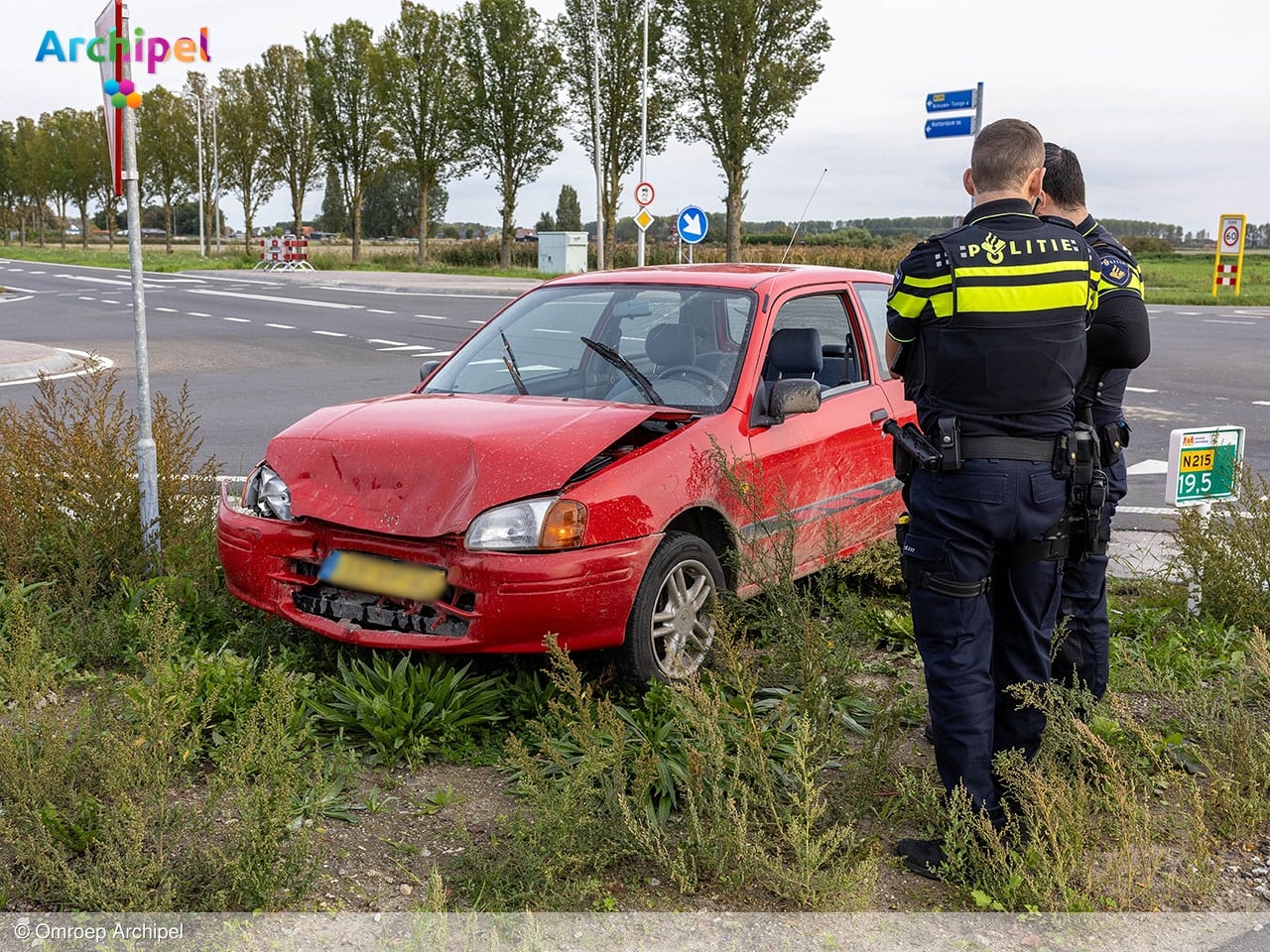 Ongeval tussen twee auto’s op kruising N215