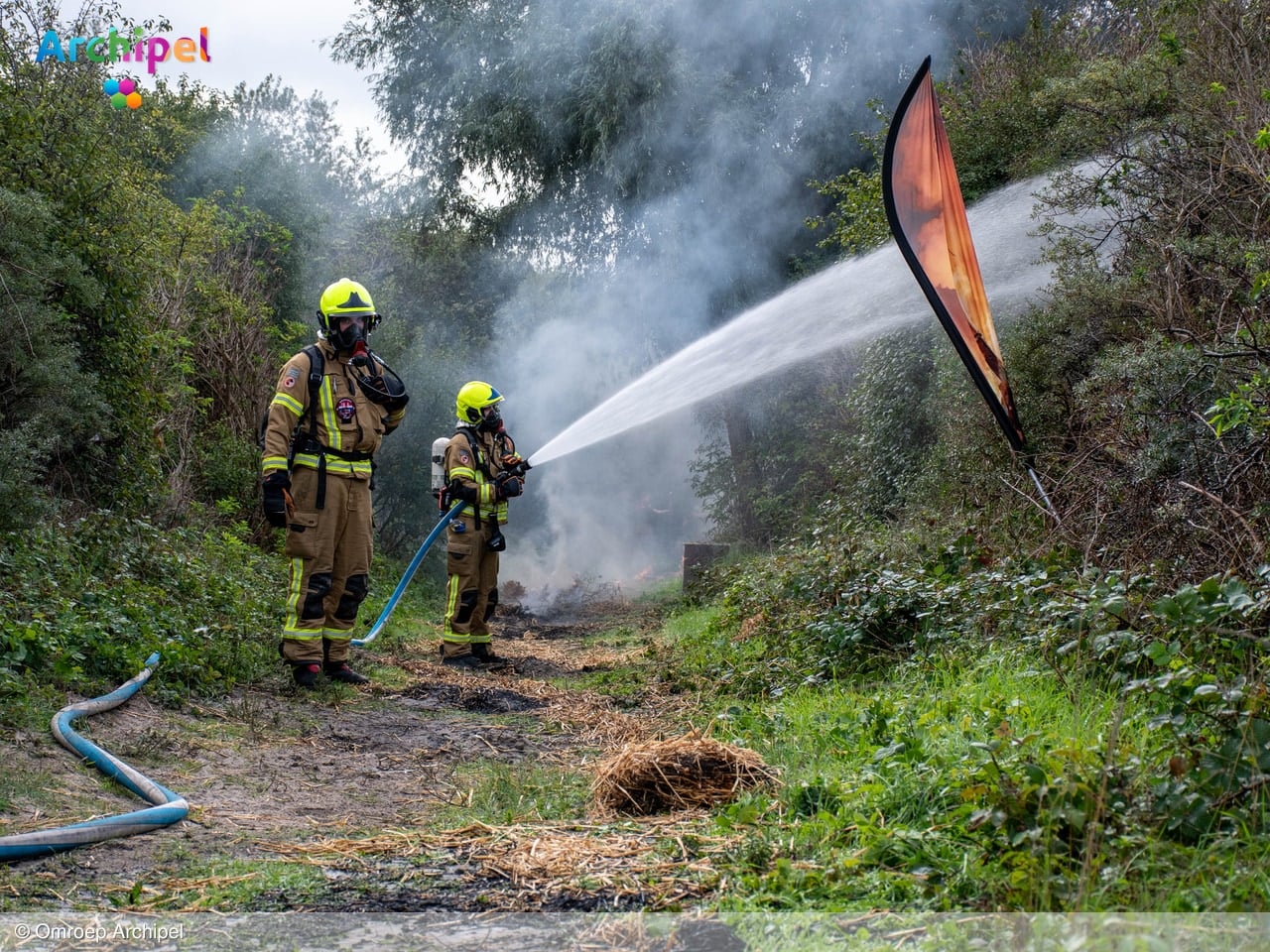 Brandweer houdt grootschalige natuurbrandoefening op de Slikken