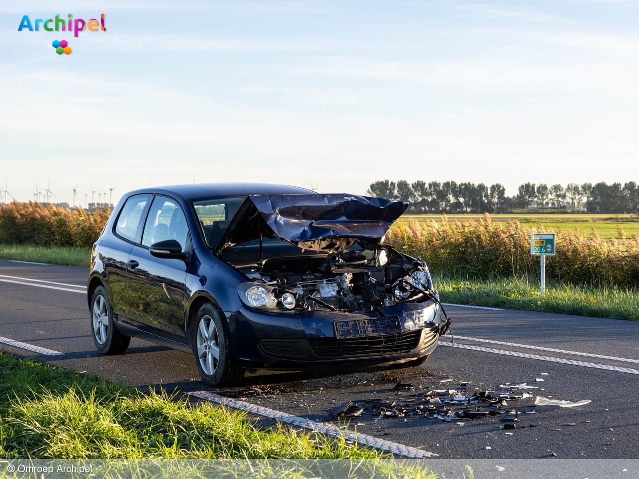 Twee auto's betrokken bij kop-staartbotsing op N215
