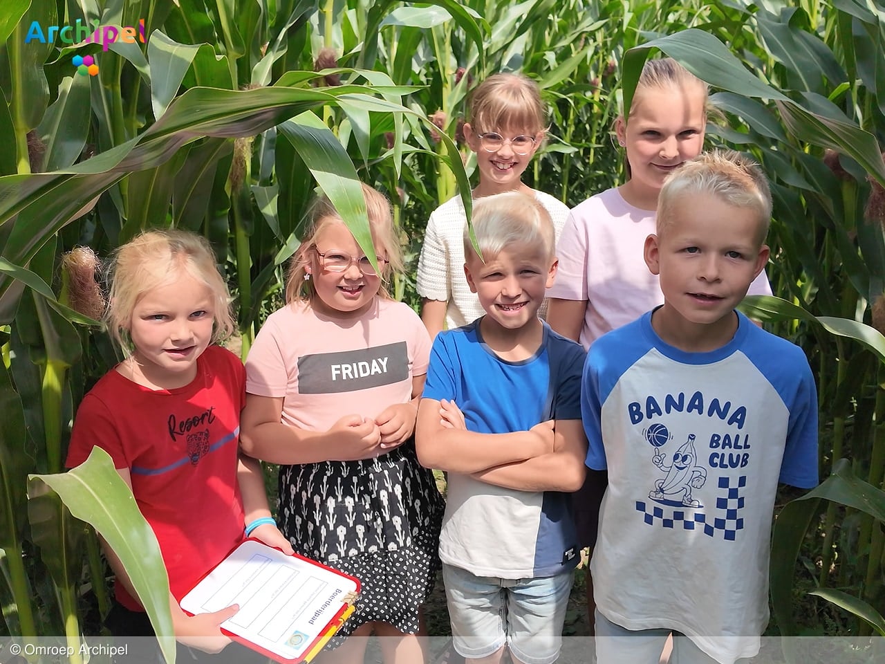 Kinderen speuren erop los in maisdoolhof in Ooltgensplaat